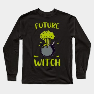 Green Witch Cauldron funny Wiccanism Long Sleeve T-Shirt